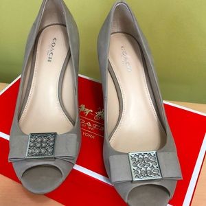 Coach New York open toe wedges